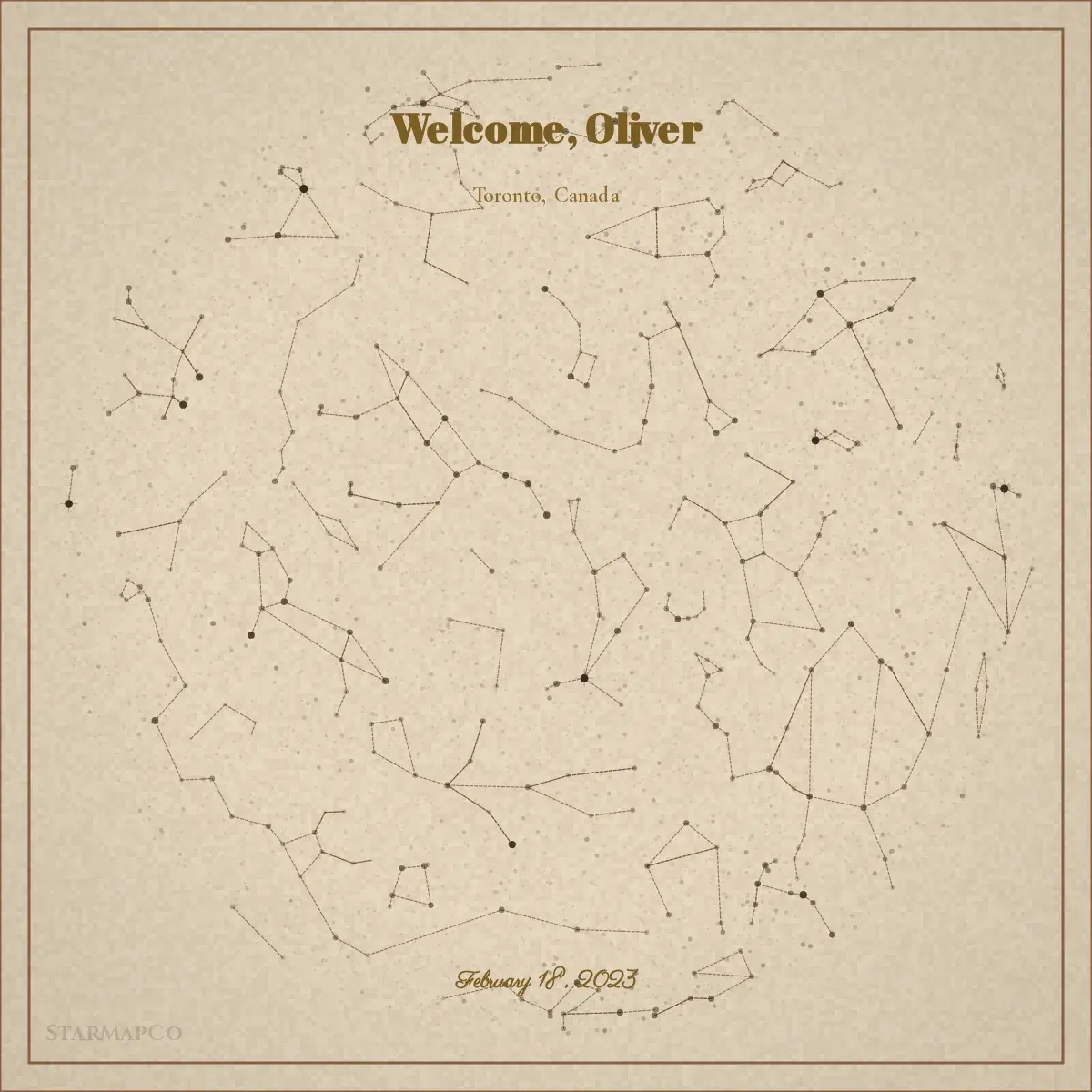 New baby star map rendered in the Heirloom preset