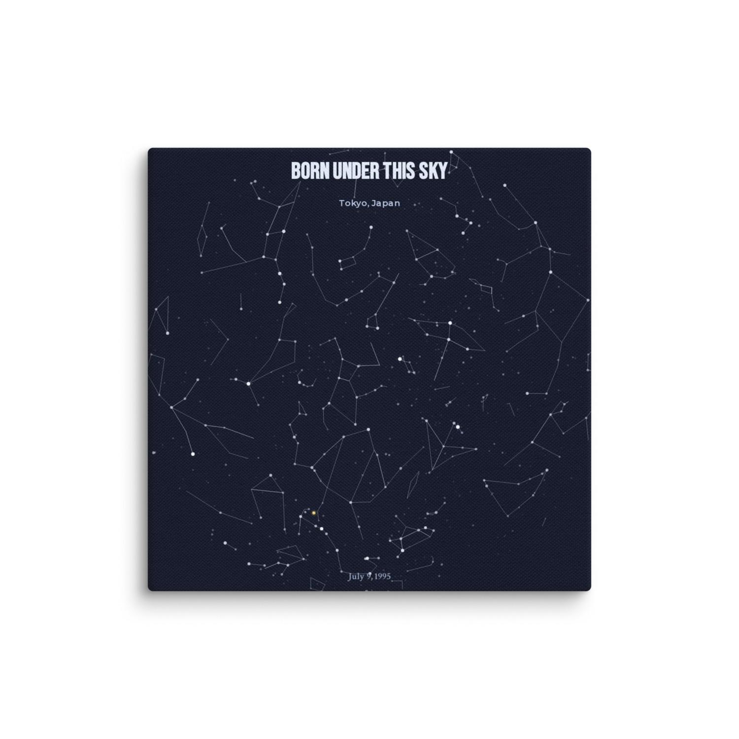 Personalized Star Map - Canvas Gallery Wrap - 14 x 14 in