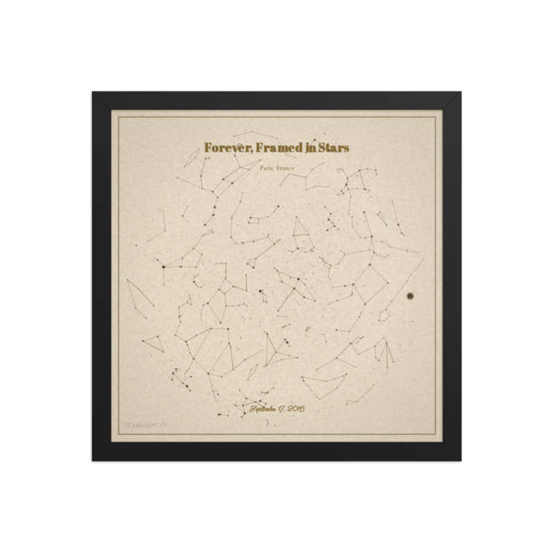 Framed StarMapCo star map mockup
