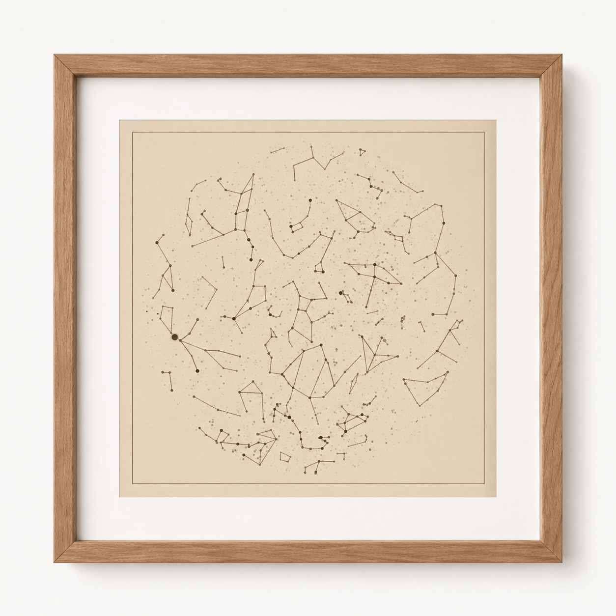 Star map canvas gallery wrap in a living room