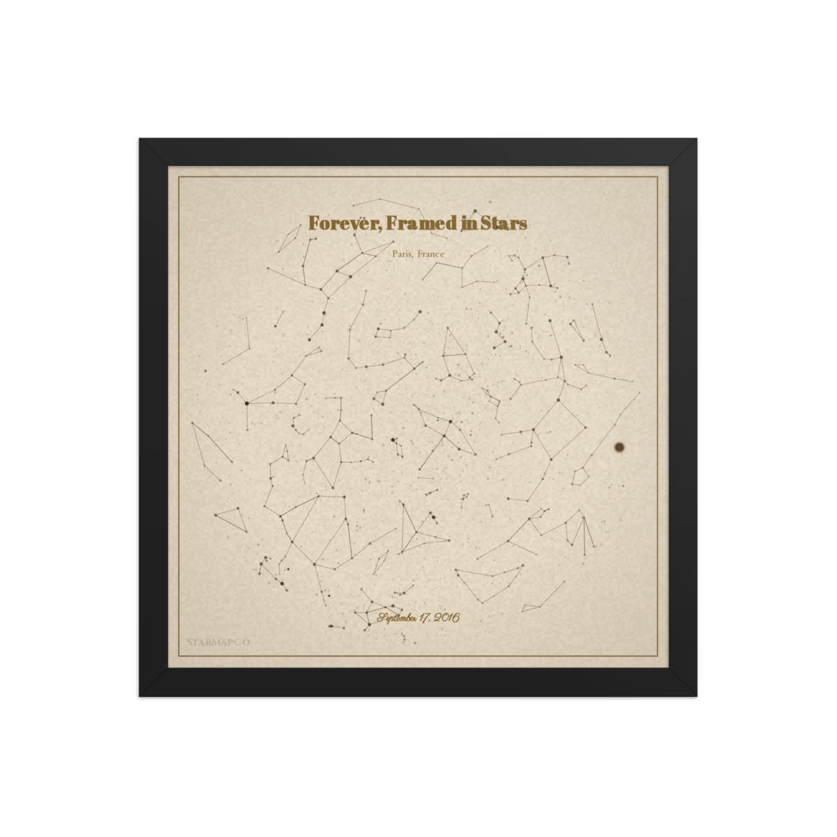 Framed StarMapCo star map mockup