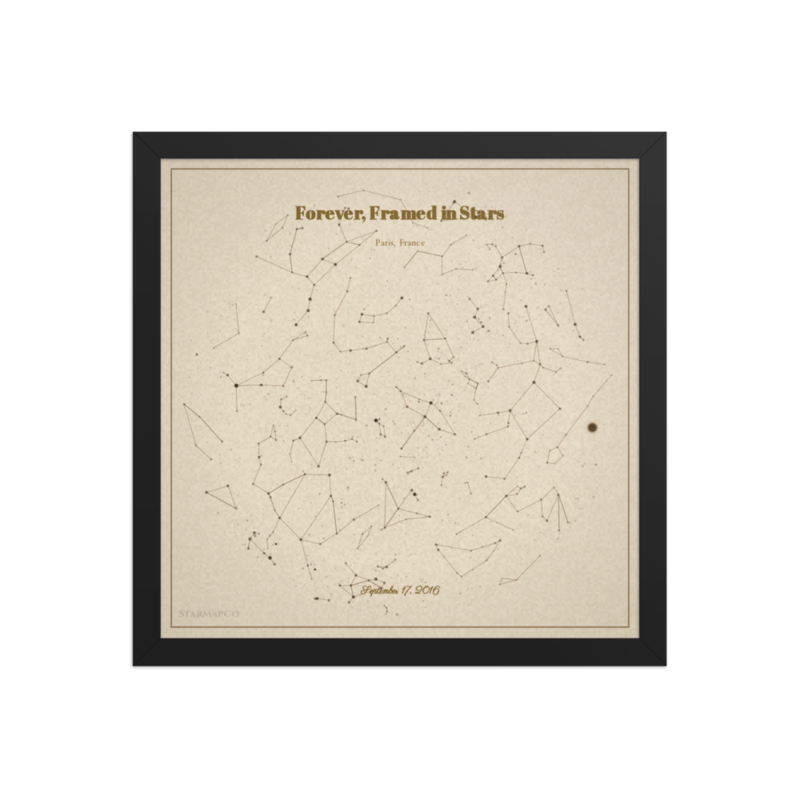 Framed StarMapCo print mockup