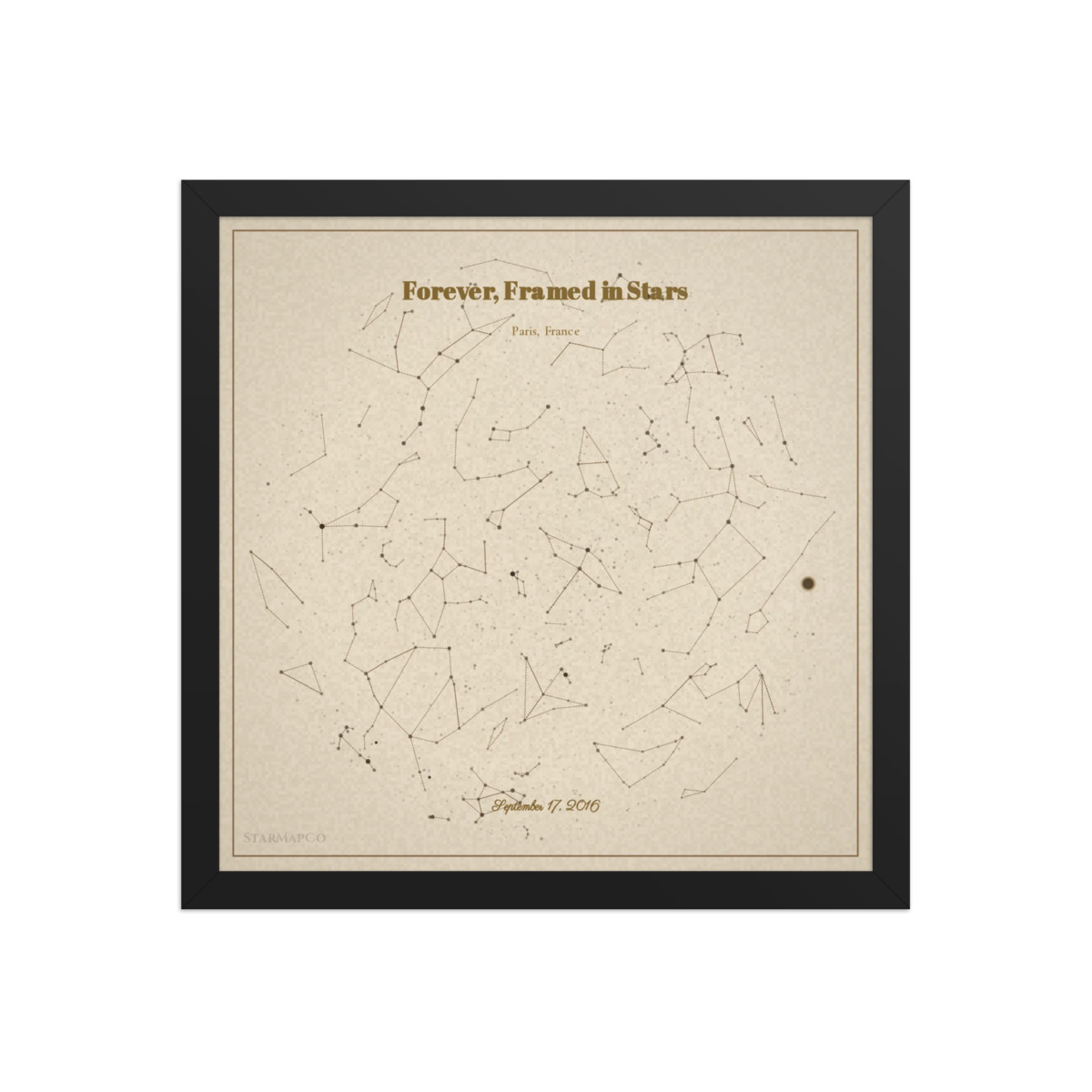 Framed star map print example