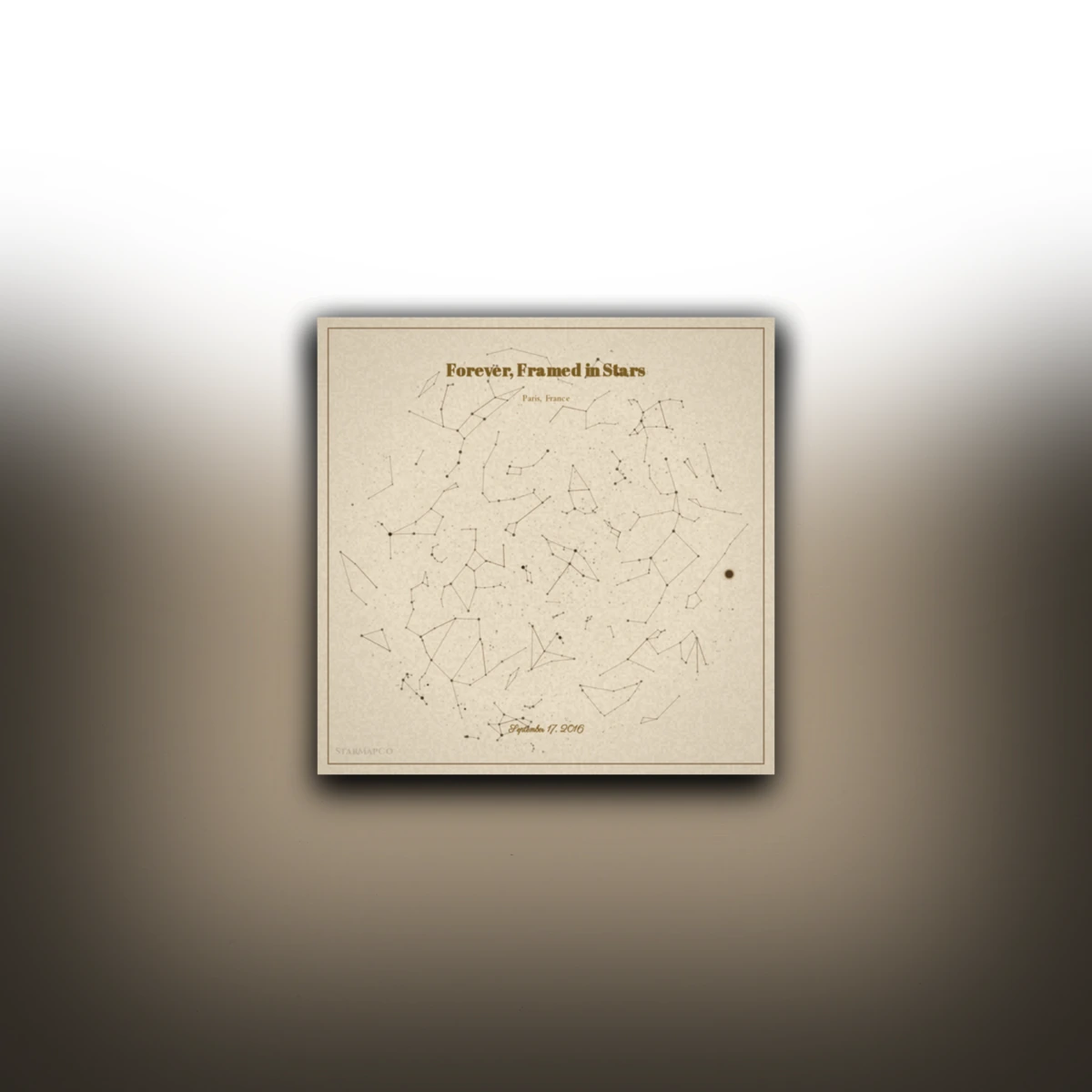 Unframed StarMapCo poster preview in a wall context